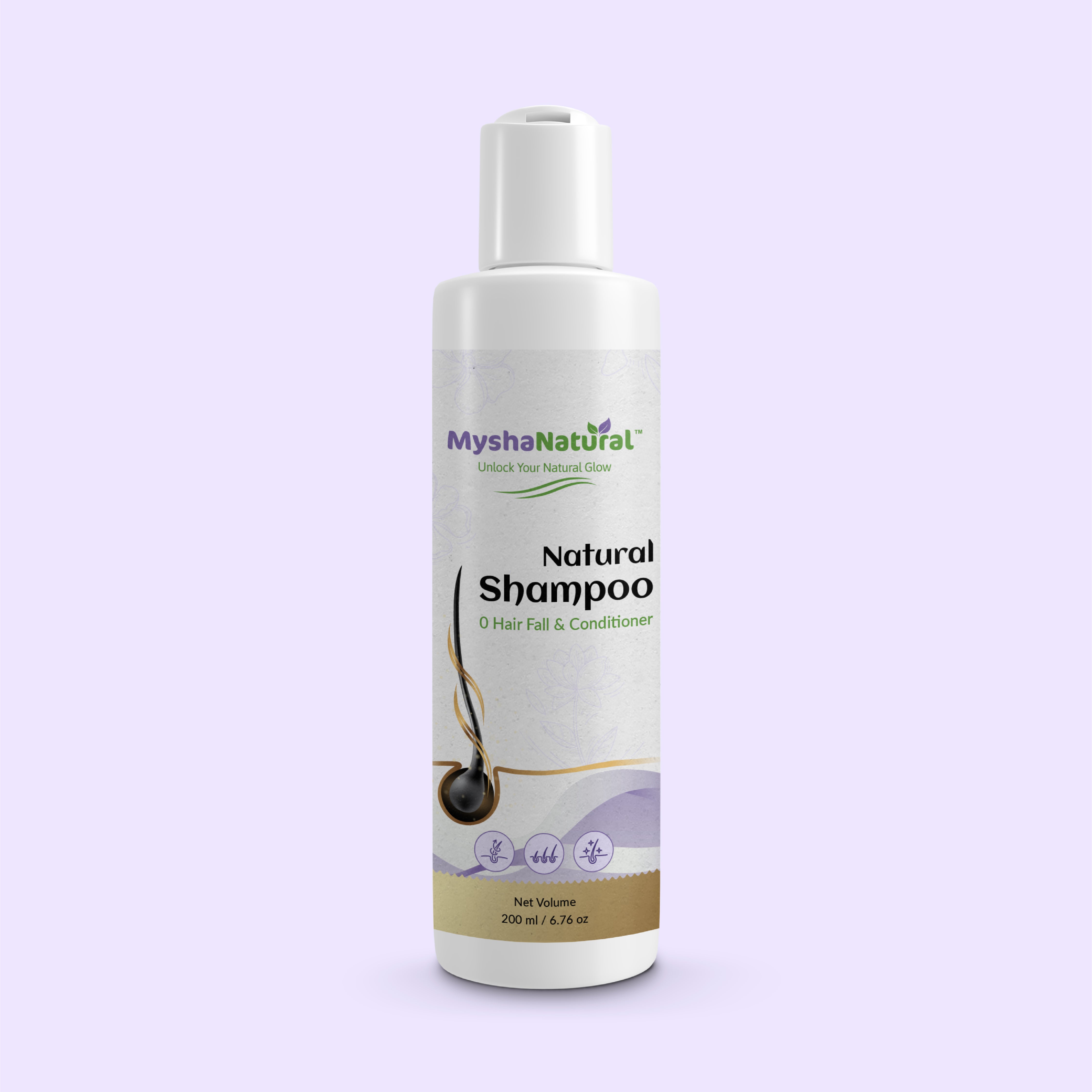Mysha Natural Anti-Dandruff Hair Oil & Natural Shampoo Combo – Controls Dandruff, Reduces Hair Fall & Nourishes Scalp – 50ml + 200ml