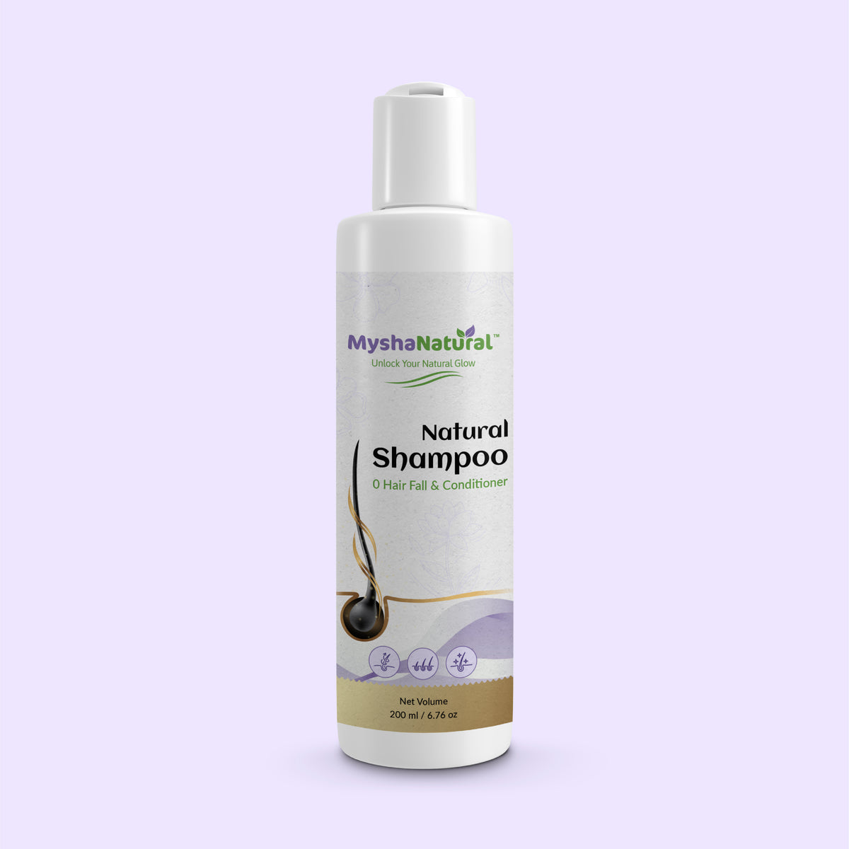 MyshaNatural™ Natural Shampoo – Herbal Anti-Hair Fall Shampoo & Conditioner (200ml)