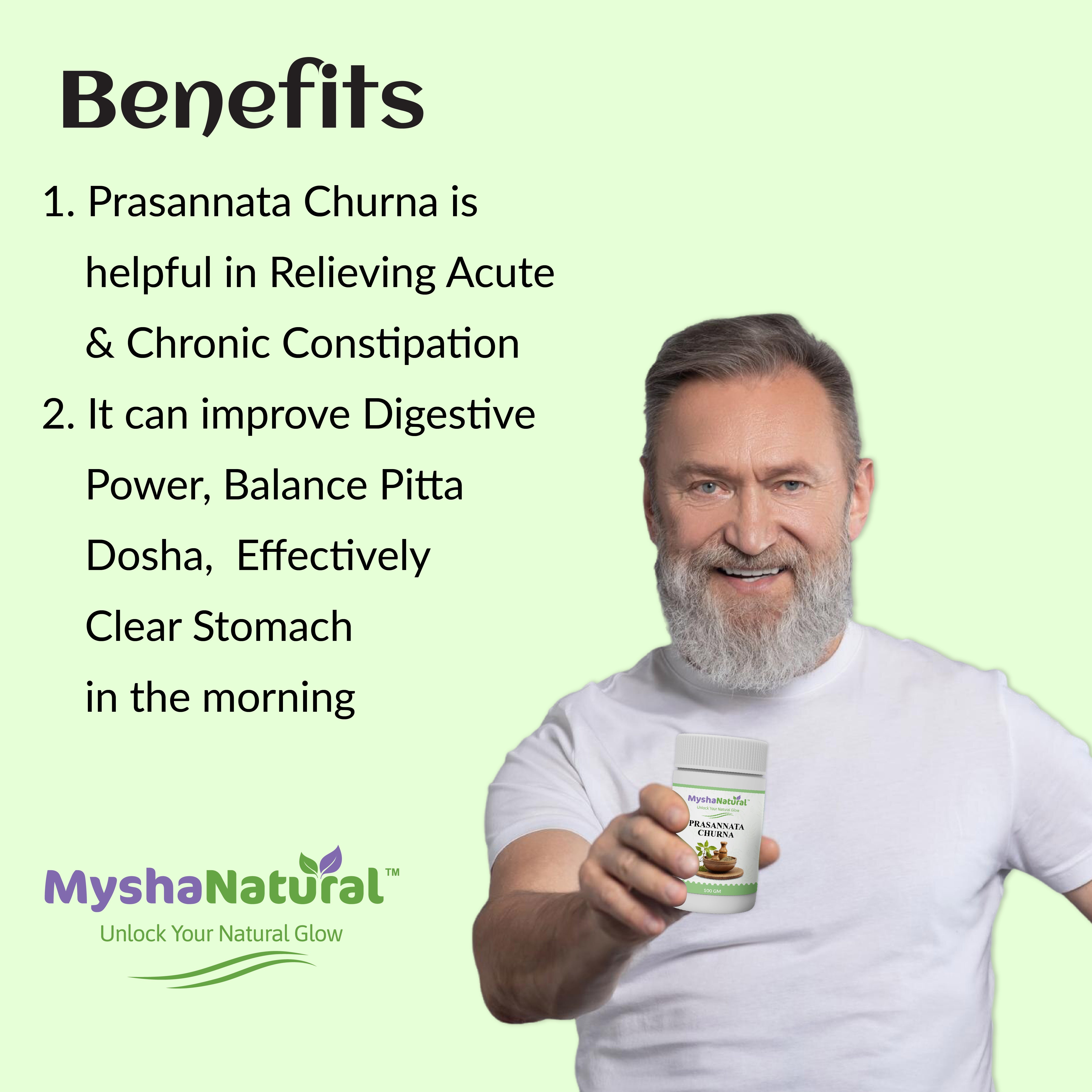 MyshaNatural™ Prasannata Churna – Ayurvedic Herbal Powder for Detox & Wellness (100 gm)