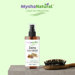 MyshaNatural™ Zero Hair Fall Oil – Anti-Hair Fall Herbal Blend with Vetiver, Jatamansi & Motha (100 ml)