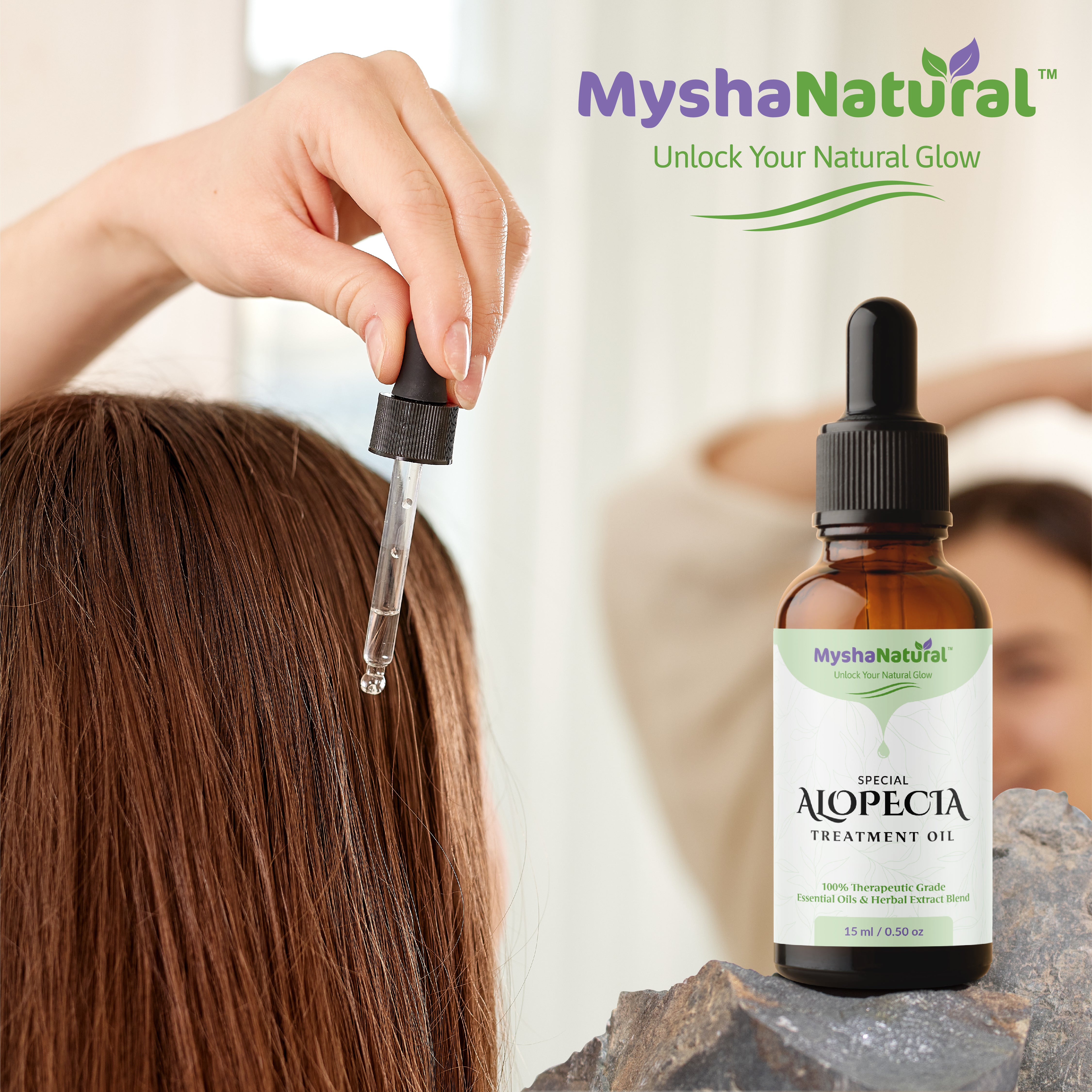 MyshaNatural™ Alopecia Treatment Oil – 100% Natural Herbal Blend for Hair Regrowth