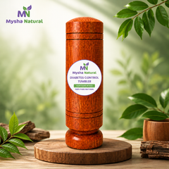 Mysha Natural Vijaysar Harbal Wooden Tumbler for Diabetes Control | 100% Pure Natural | Reuseble & Eco Friendly Tumbler